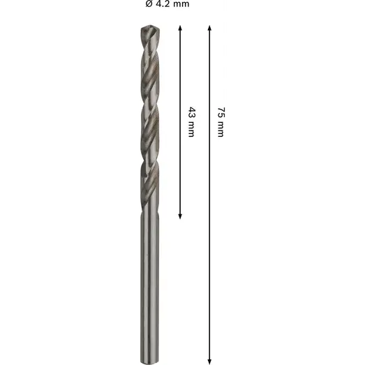 Bosch PRO Metal HSS-G-spiralbor, 4,2x43x75 mm