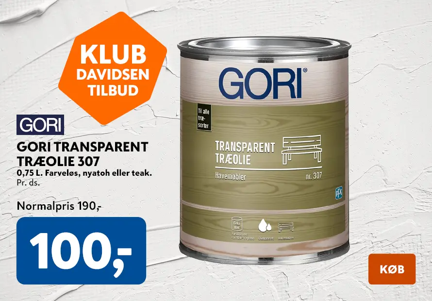 Klub Davidsen tilbud, Gori tranparent træolie