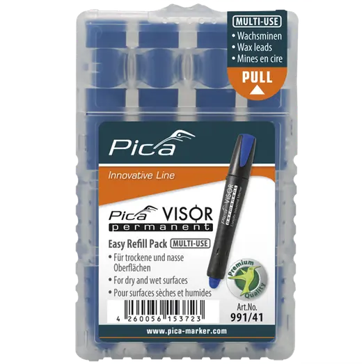 Pica visor permanent refill blå