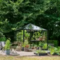Halls Qube Square drivhus 6,3 m² sort 3 mm hærdet glas
