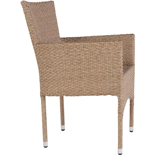 Toscana stabelbar kurvestol stål/PE rattan natur