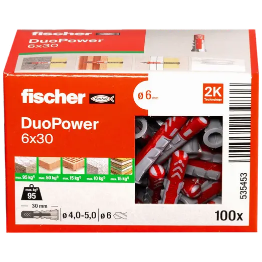 Fischer universaldybel duopower 6x30 DIY 100 stk