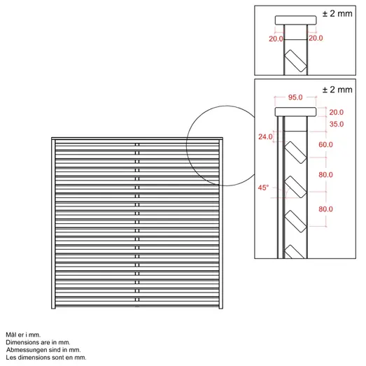 Plus Kyoto hegn 160 cm sort