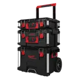 Milwaukee Packout™ 3-delt sæt med trolley og to modulsystem bokse