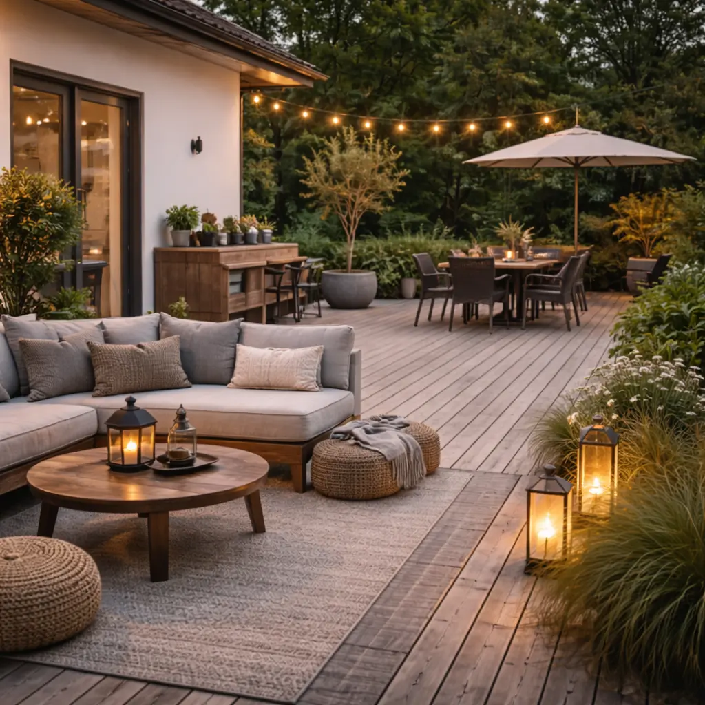 terrasse i forlængelse af hus