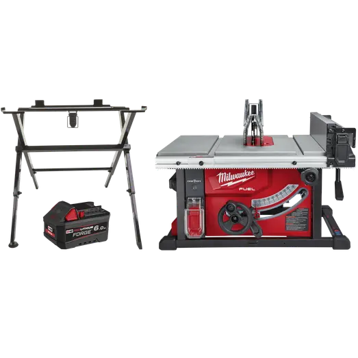 Milwaukee M18™ FTS210-0  FUEL™ bordsav m/6,0 Ah batteri og arbejdsbord