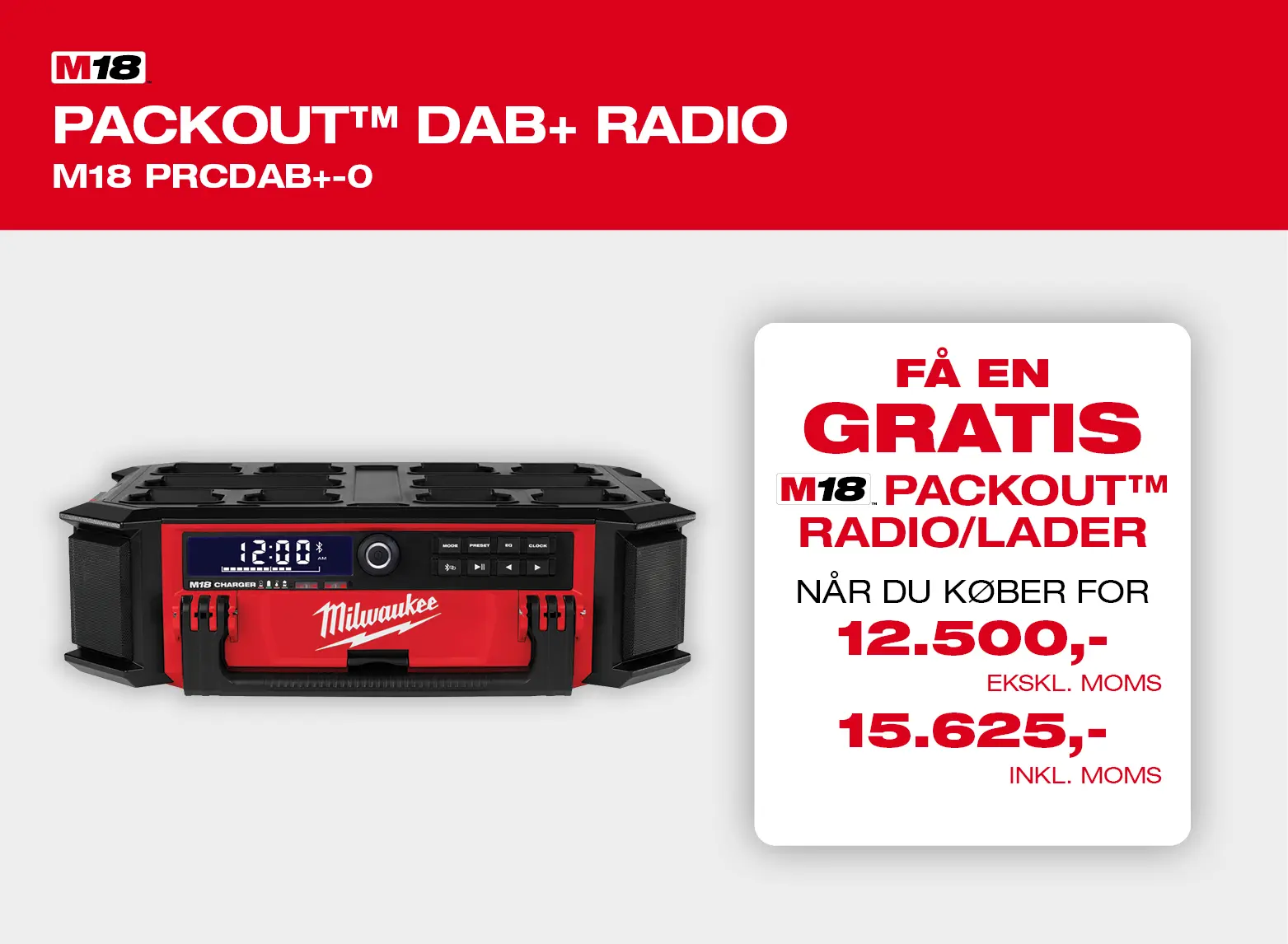 Milwaukee Packout DAB+ Radio - M18 PRCDAB+-0