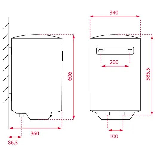 Smart Control elektrisk vandvarmer 30 L