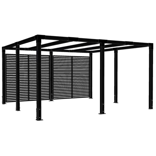 Plus Cubic Pergola 3 moduler med tokyo hegn sort