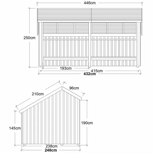 Plus Multi havehus 10,5 m² 2 moduler med åben front