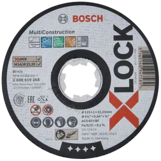 Bosch X-Lock Multi Material skæreskive lige 115x1 mm