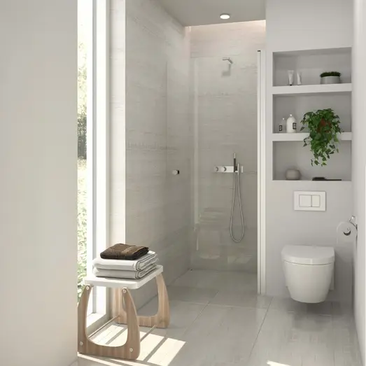 Scanbad brusedør satin/klart glas 200 x 90 cm