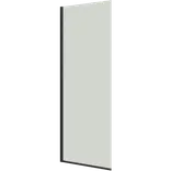Scanbad brusevæg D 89x197,8cm mat sort/klart glas