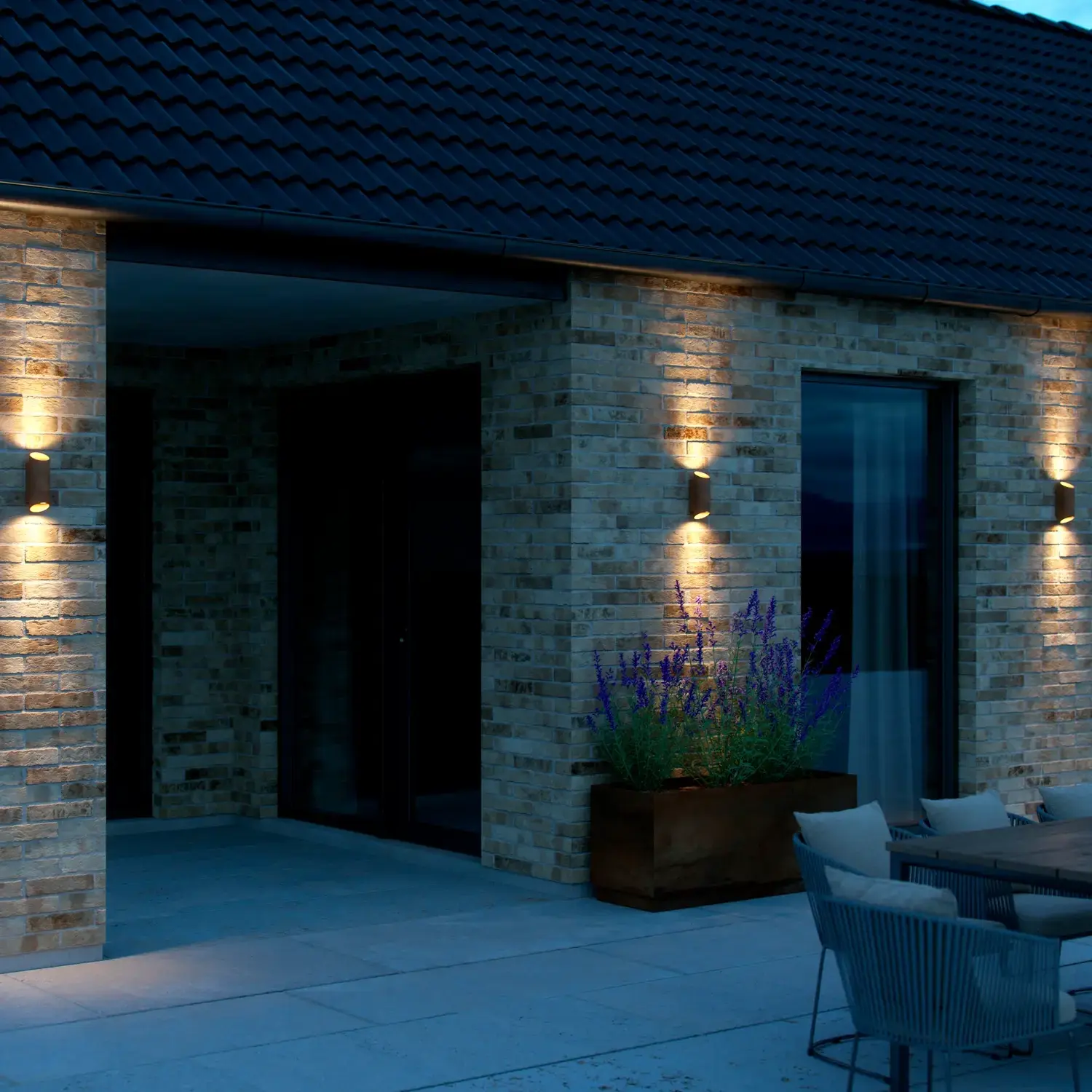 nordlux rustfarvet udendørs væglampe med ledning