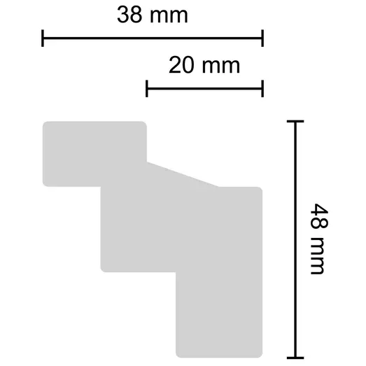 Decosa vægliste G36 til LED lys 38x48 mm 2 m