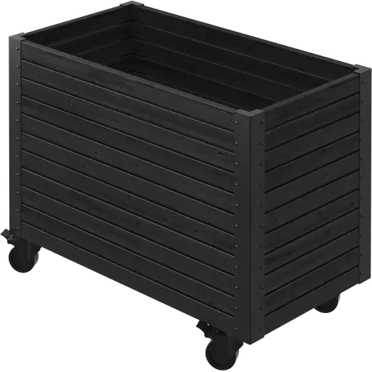 PLUS Cubic Living plantekasse m/hjul 87×47×65,5 cm sort