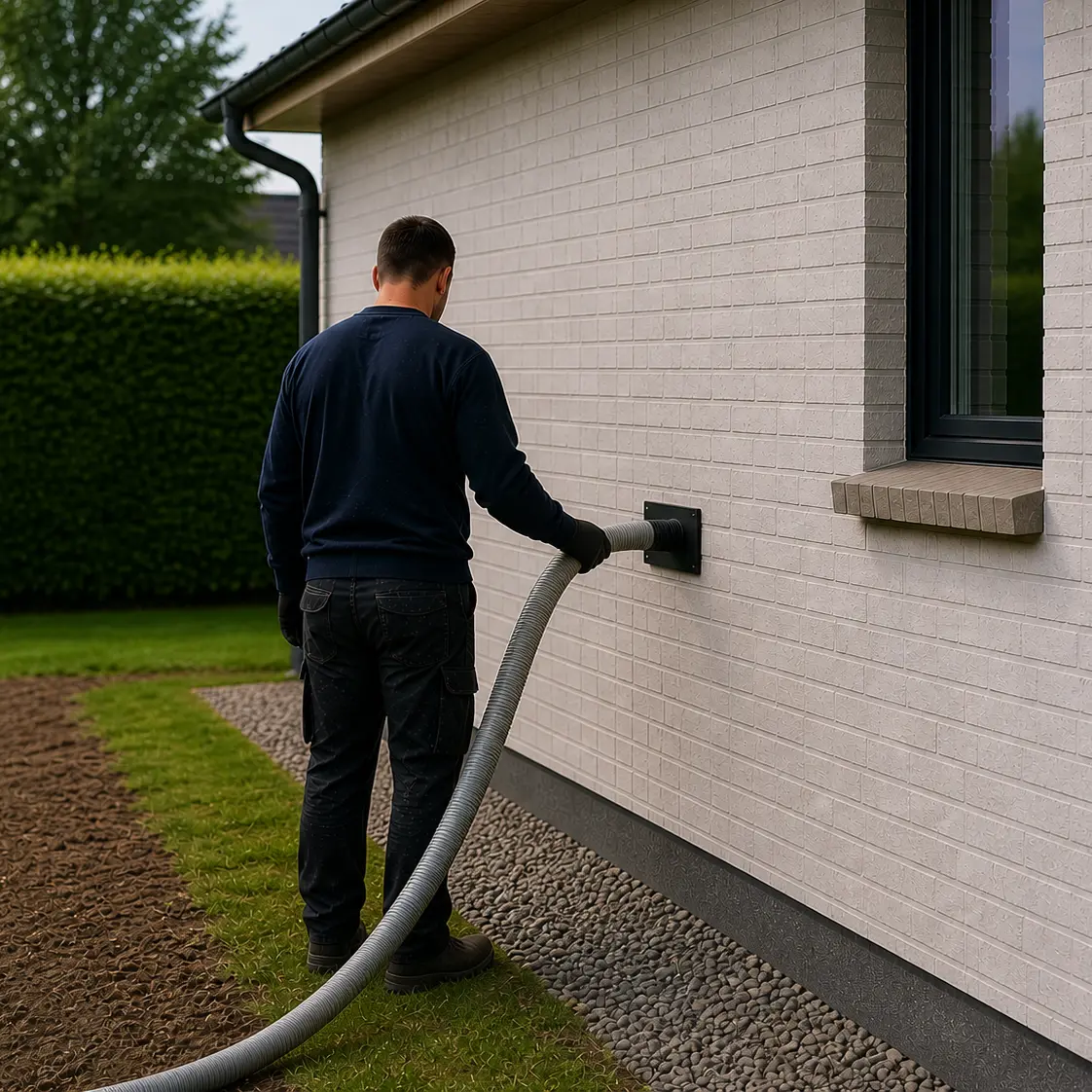 hulmursisolering af hus