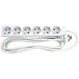 E-Line schuko stikdåse 6-vejs 3x1,5mm² 3m