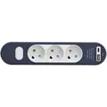 3-stikdåse med USB A+C 1,4m ledning