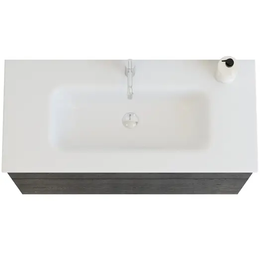 Scanbad Delta vaskeskab m/Dewy håndvask 100cm sort eg