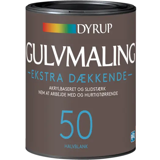 Dyrup gulvmaling ekstra dækkende vand 50 hvid