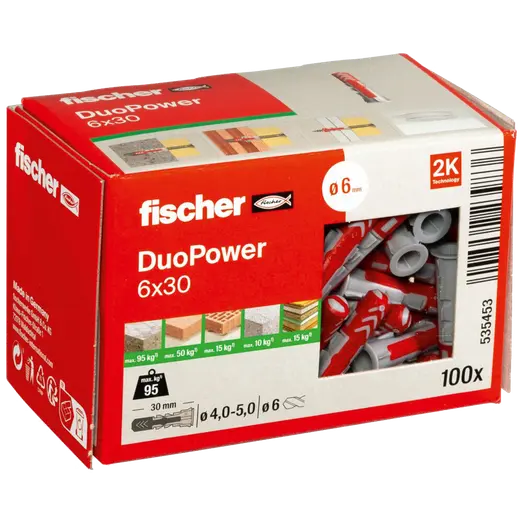 Fischer universaldybel duopower 6x30 DIY 100 stk