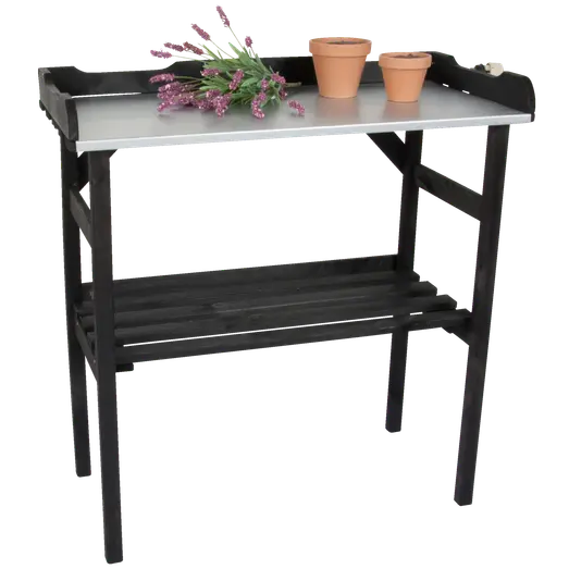 Unogarden plantebord m/metalplade sort 38x78x82 cm