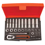 Bahco SL25L topnøglesæt 1/4" - 37 dele