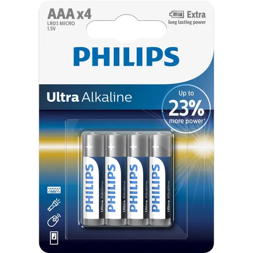 Philips Ultra alkaline LR03/AAA batteri 4 stk.