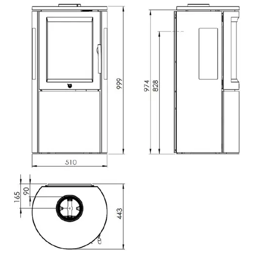 Varde Lyon Air brændeovn sort