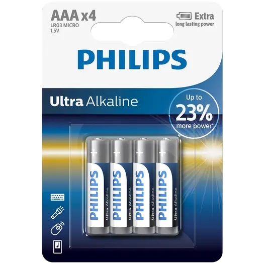 Philips Ultra alkaline LR03/AAA batteri 4 stk.