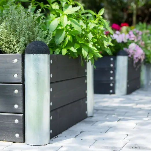 Plus PIPE højbed 80x36 cm sort