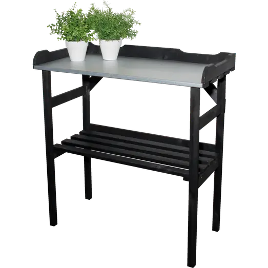 Unogarden plantebord m/metalplade sort 38x78x82 cm