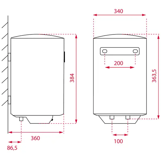 Smart Control elektrisk vandvarmer 15 L