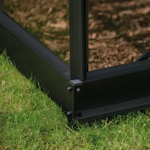 Halls ICON 6 3,7 m² sort m/3 mm delt glas og fundament