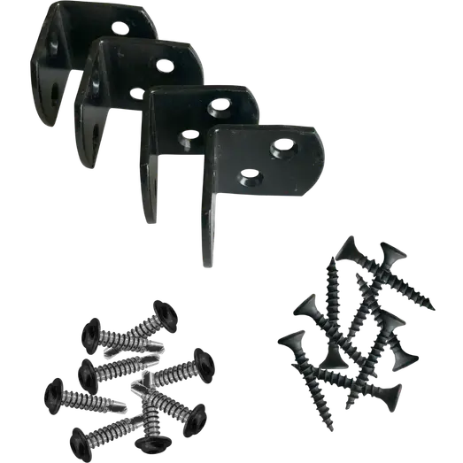 PLUS L-beslag m/skruer t/stålstolpe sort