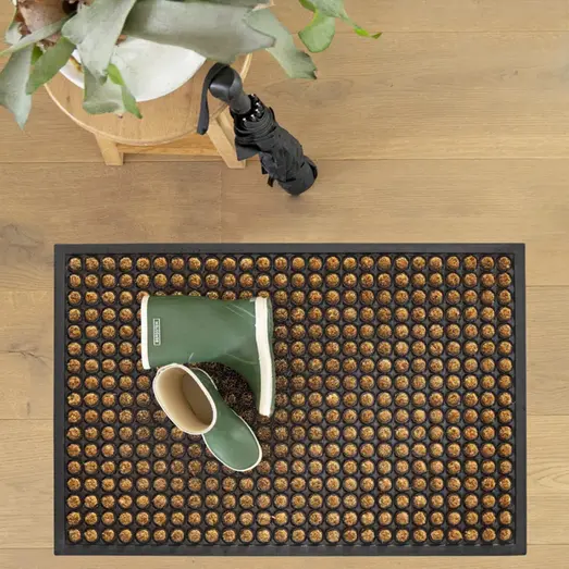 Clean Carpet Rubco dots kokos/gummimåtte 40 × 60 cm