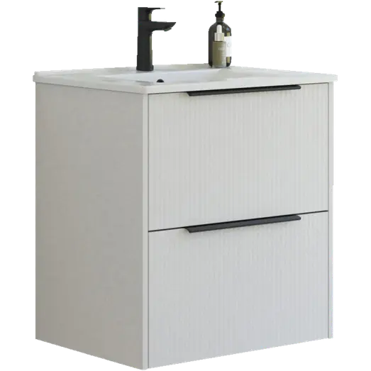 Scanbad NOW vaskeskab m/to skuffer 65,8x45,5 mat sand stribet front