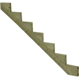 Plus trappevange 7 trin trykimp. træ