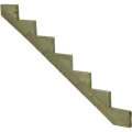Plus trappevange 7 trin trykimp. træ