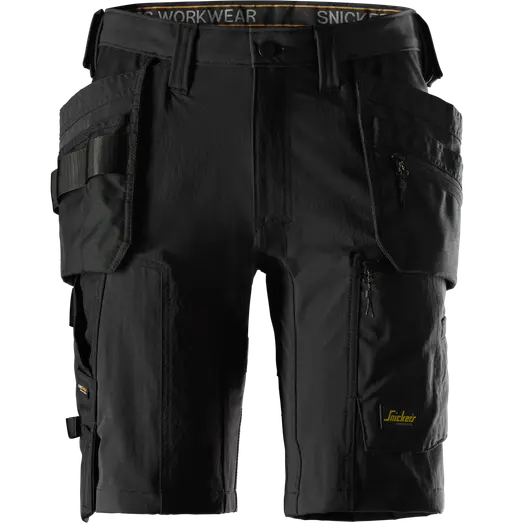 Snickers 6118 Allroundwork stretch arbejdsshorts m/hylsterlommer sort