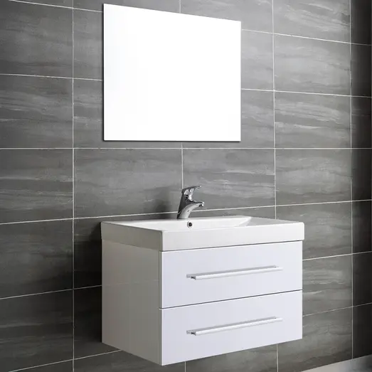 Milobad badmiljø Namur 80 cm hvid højglans