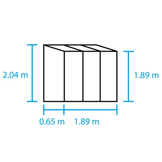 Halls Qube Lean-To 26 vægdrivhus sort med hærdet glas 1,2 m²