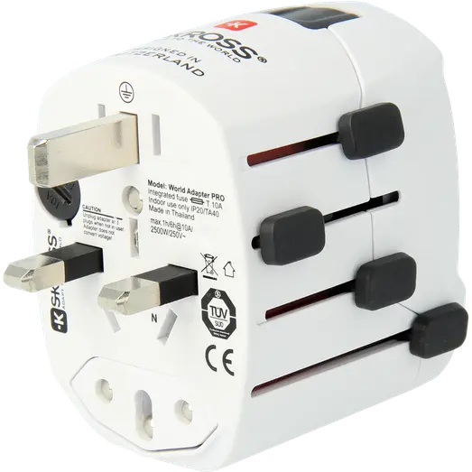 Verdensadapter Pro 6,3A hvid