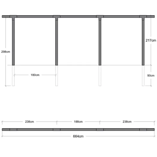 Plus pergola - 3 moduler sort