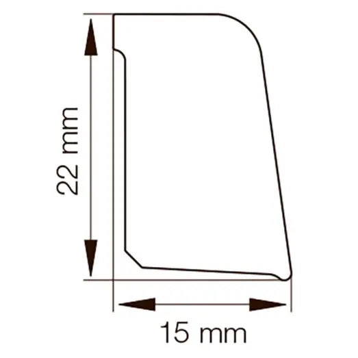 Primo skureliste alu 15x22x3100 mm