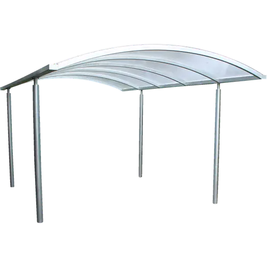 Enkelt stålcarport 3060x5200 mm med buet termotag