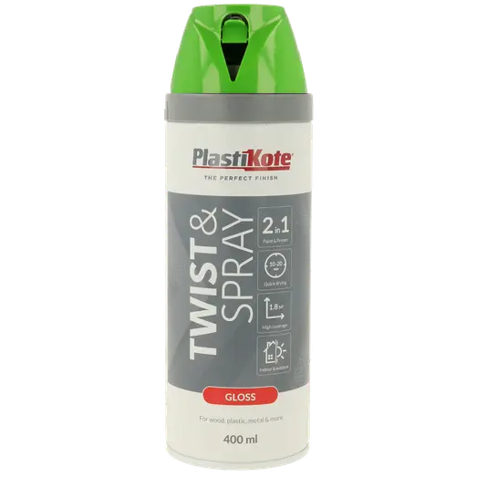 Plasti-Kote twist spraymaling 400 ml blank grøn