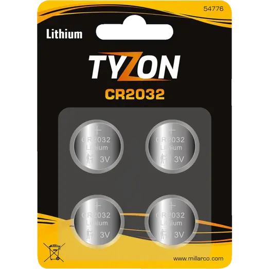 Tyzon CR2032 lithiumbatterier 4 stk