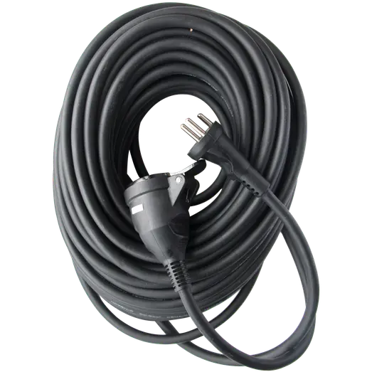 Wexim kabelsæt m/forlængerled 3G1,5mm² x 25 m sort